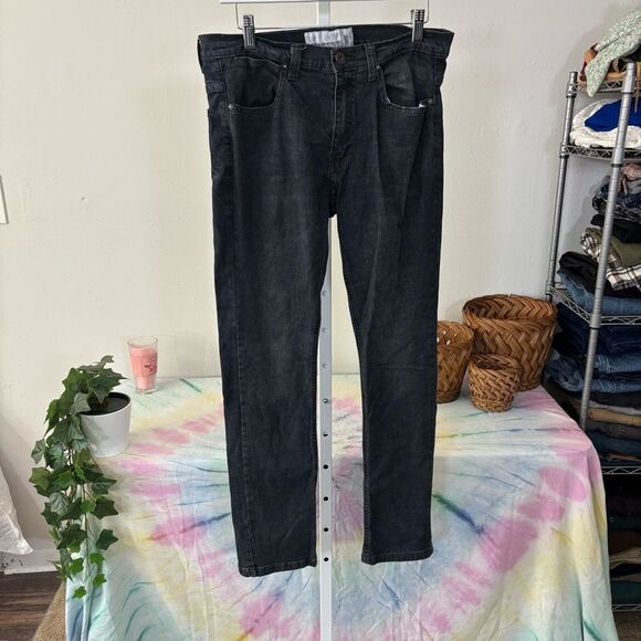 Men's Black Denim Jeans paper, denim & cloth size 30x30 skinny goth emo - Picture 6 of 8